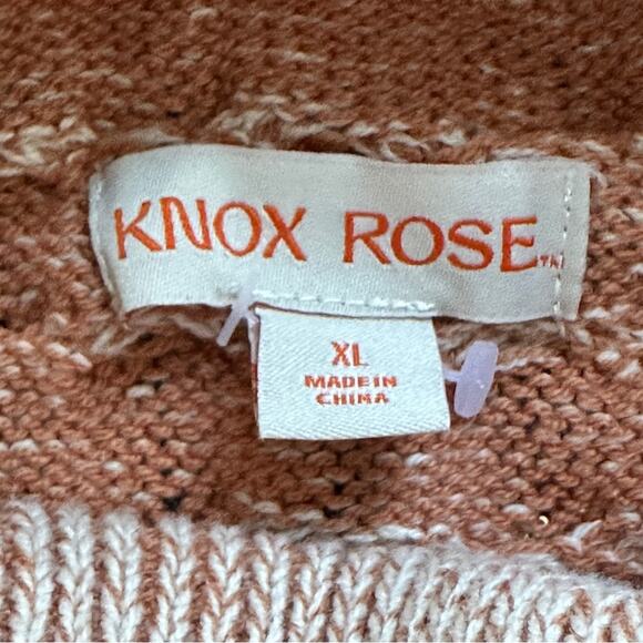 NWOT Women's Knox Rose Orange/Cream‎ Knit Sweater size XL - Picture 4 of 5